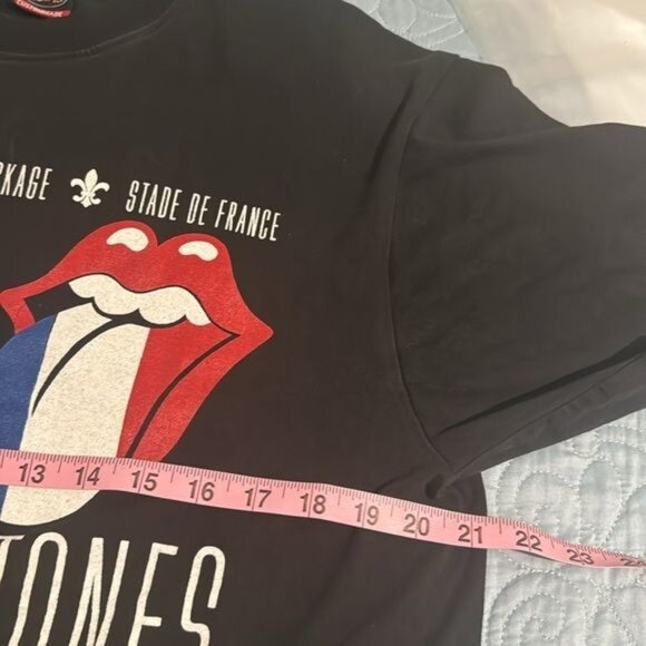 The Rolling Stones Paris Concert T-Shirt L KSHK Custommade 100% Cotton Black - Picture 2 of 8